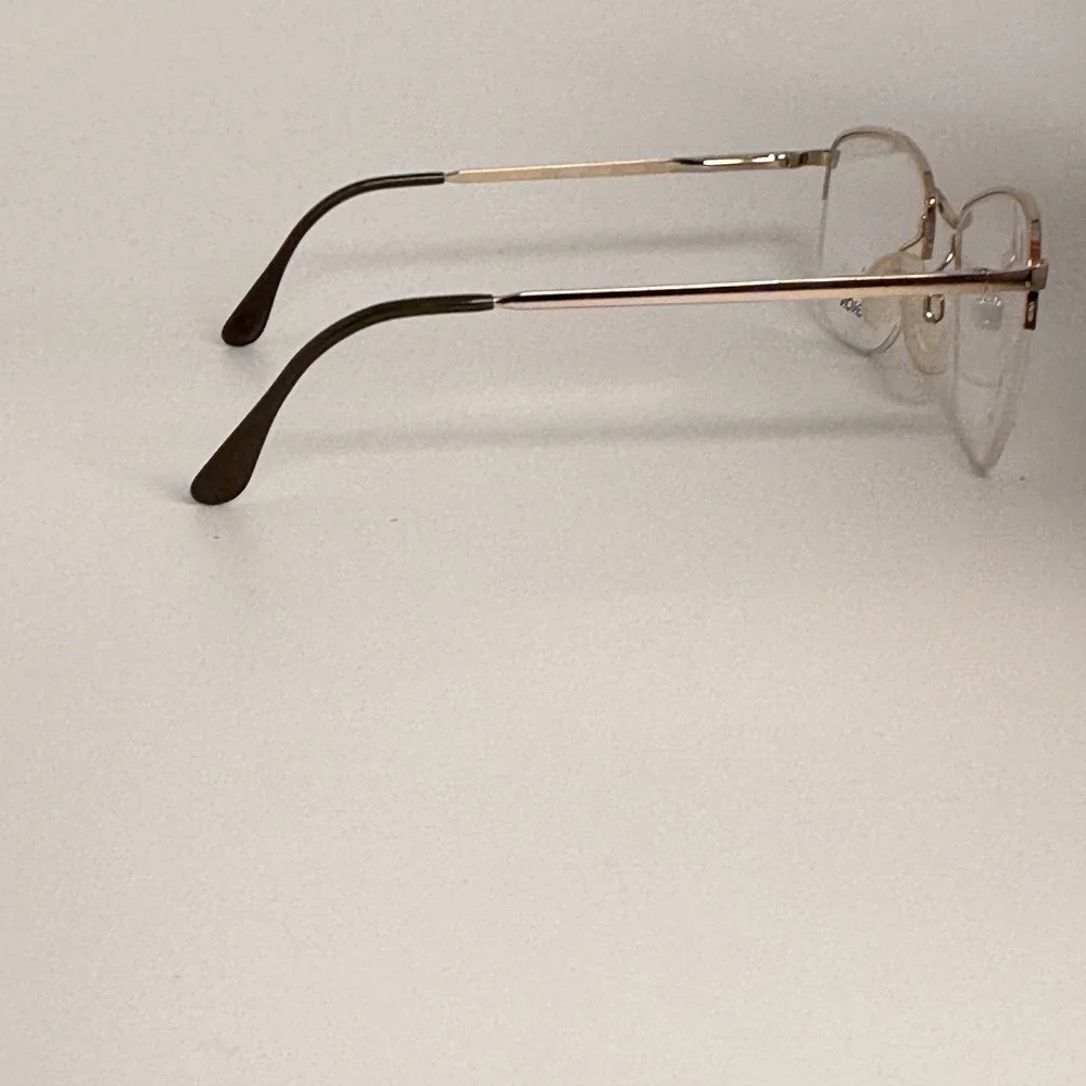 Opti-Fashion Gold Rimless‎ Eyeglass Frames Italy 50-17-130 Vintage Eyewear 22828